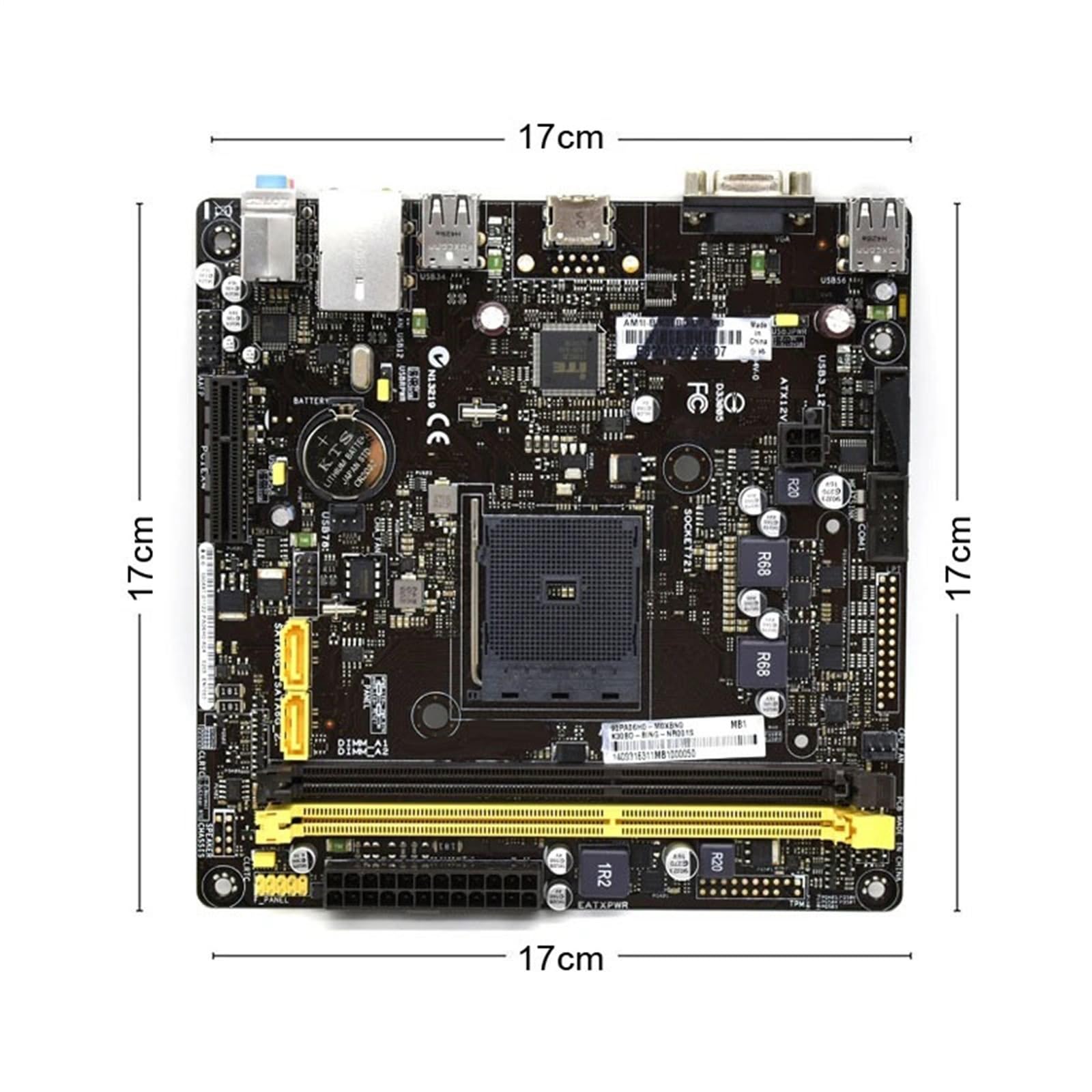 scheda madre Fit For ASUS AM1I-B/K30BD DP Mini ITX | Set di schede madri con scheda CPU DDR3 A320 PCI-E 3.0 SATA2 USB2. Ufficio 17*17 cm