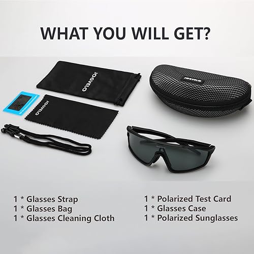 Miniatura 6 de JOGVELO Lentes de sol de béisbol juveniles, lentes de sol polarizados deportivos para niños y adolescentes, protección UV400 (edad 6-12 años)