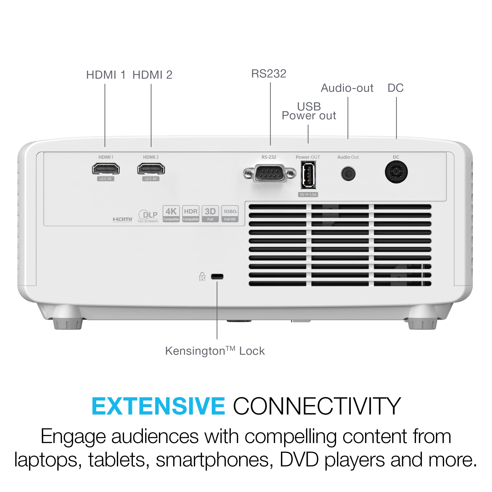 Optoma GT2000HDR vidéo-projecteur Projecteur à focale courte 3500 ANSI lumens DLP 1080p (1920x1080) Compatibilité 3D
