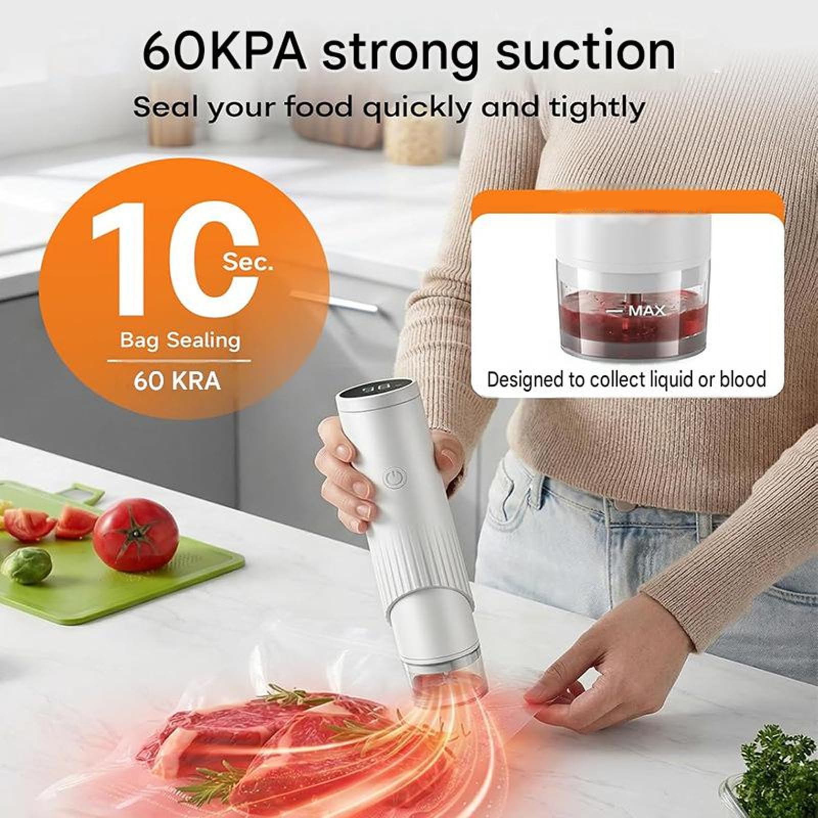 Pompe à emballer sous vide portable rechargeable, DD