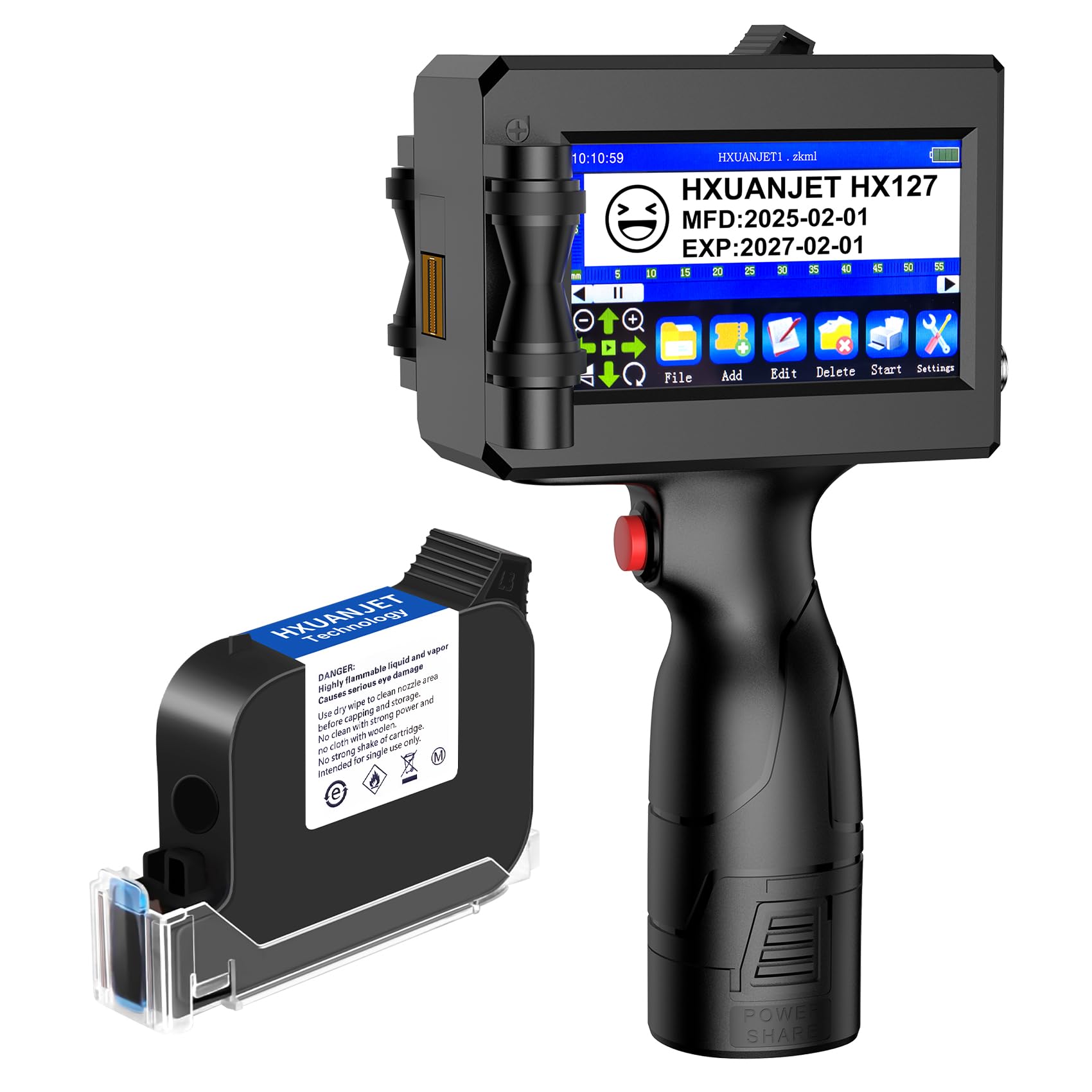 Imprimante à Jet d'encre Portable HX127 pour Code QR, Code-Barres, Date, Logo, Texte