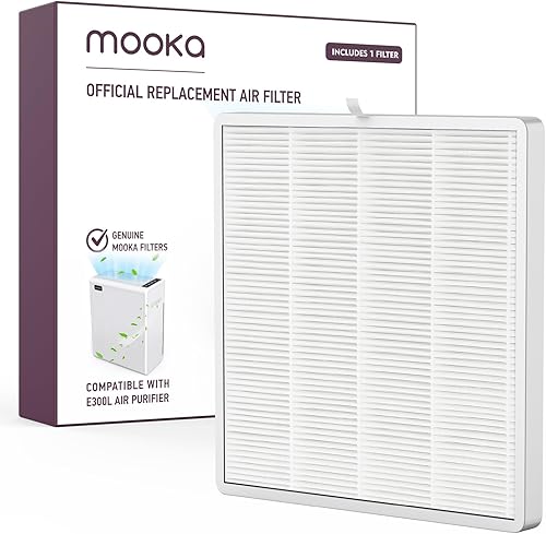 Filtro de repuesto oficial H13 compatible con purificadores de aire MOOKA y MOOKA FAMILY E-300L