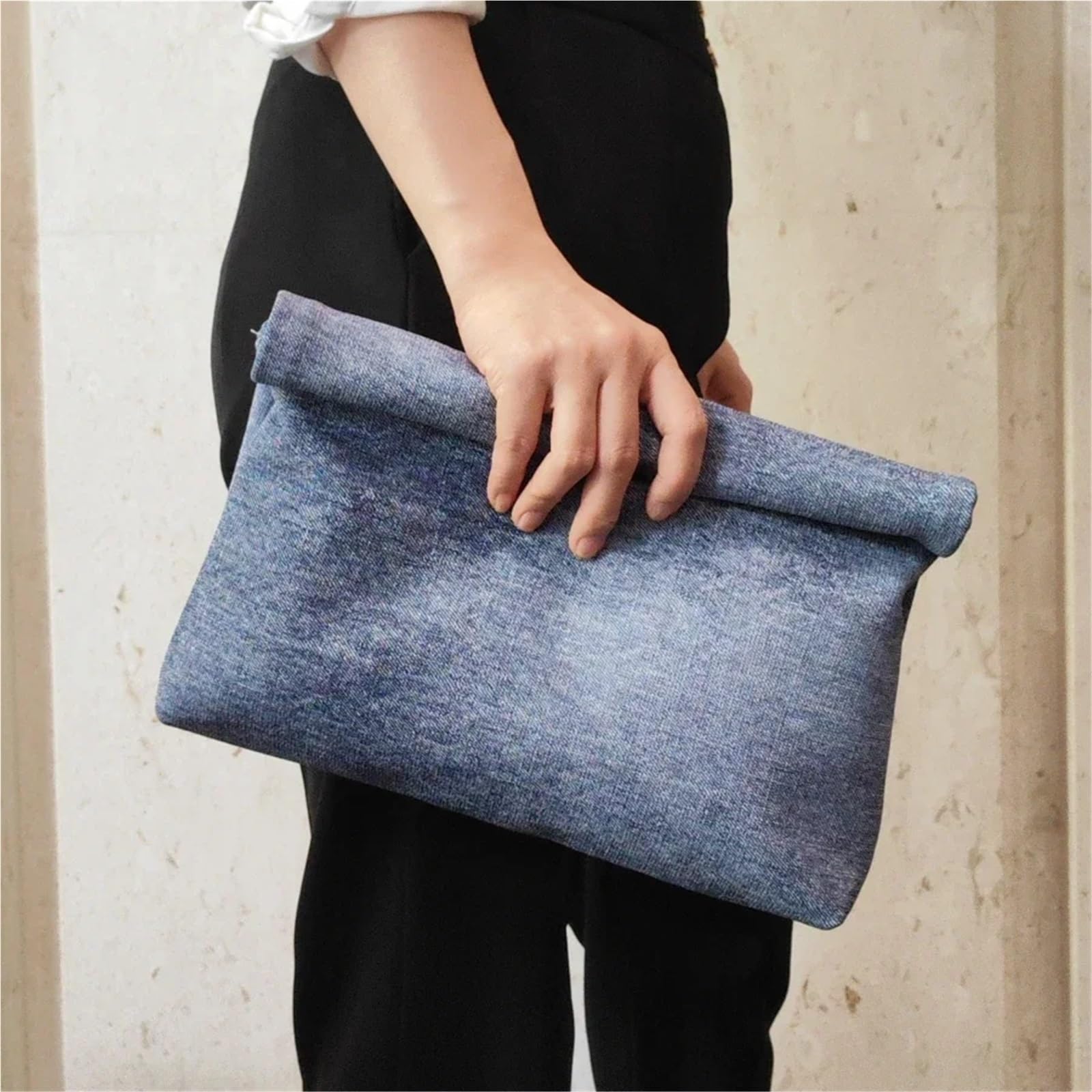 Borse da sera donna Borsa busta for ragazza festa di tendenza con pochette grande capacità Per Donna(Dark blue)