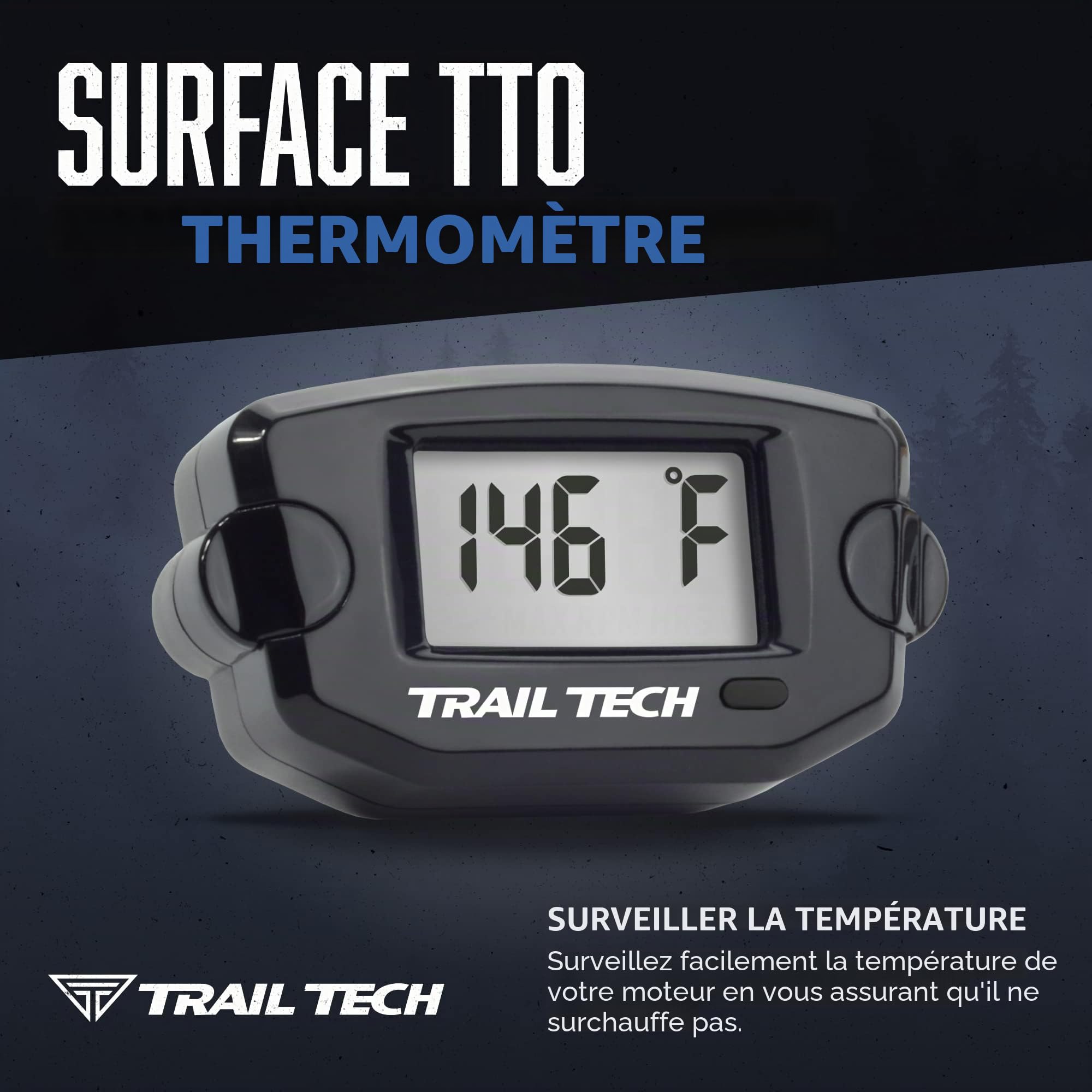 Trail Tech 742-EH3 Capteur de température numérique TTO Noir 25 mm