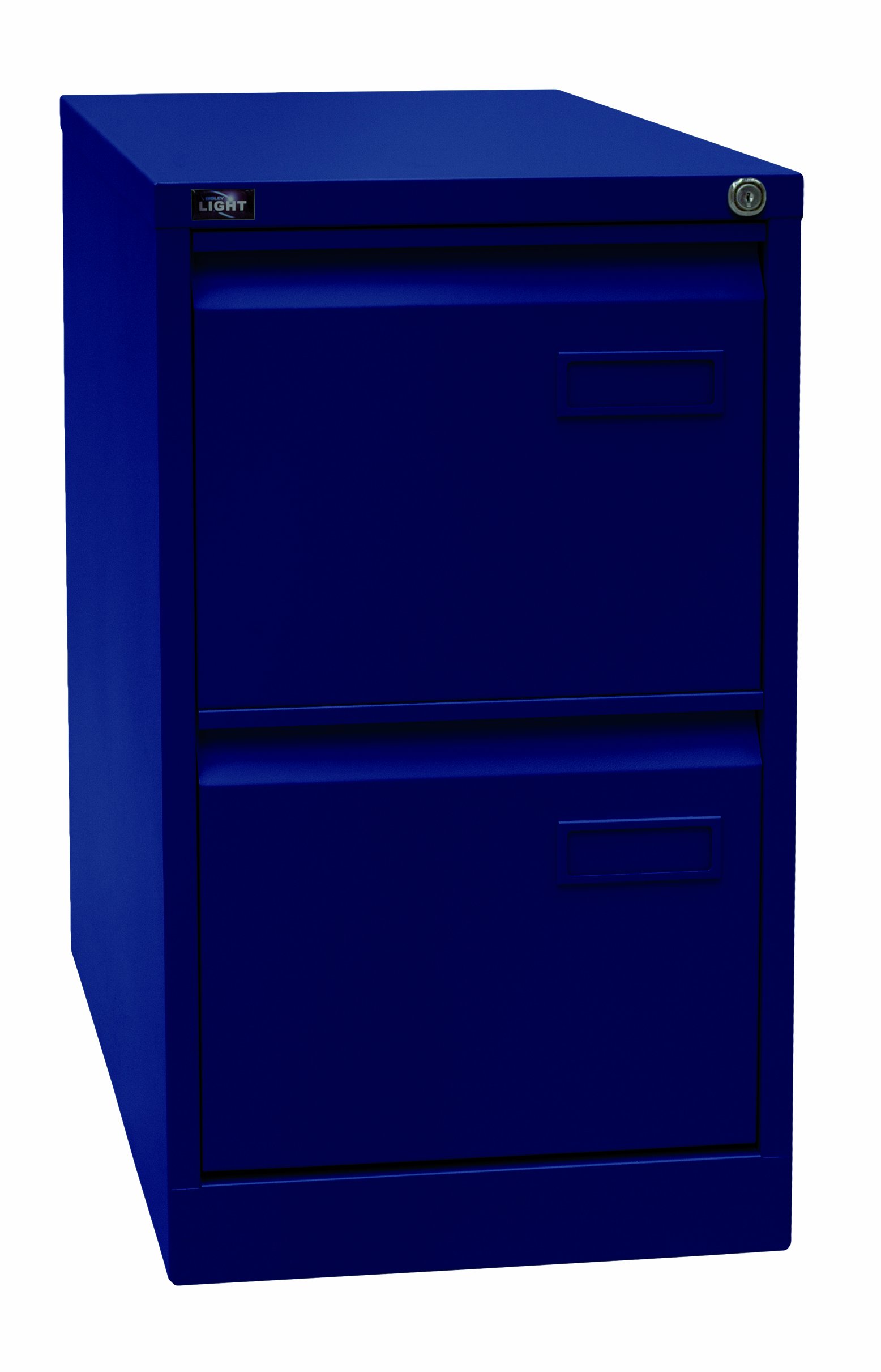 Bisley LIGHT Hängeregistraturschrank, einbahnig, DIN A4, 2 HR-Schubladen, Metall, 639 Oxfordblau, 62.2 x 41.3 x 71.1 cm