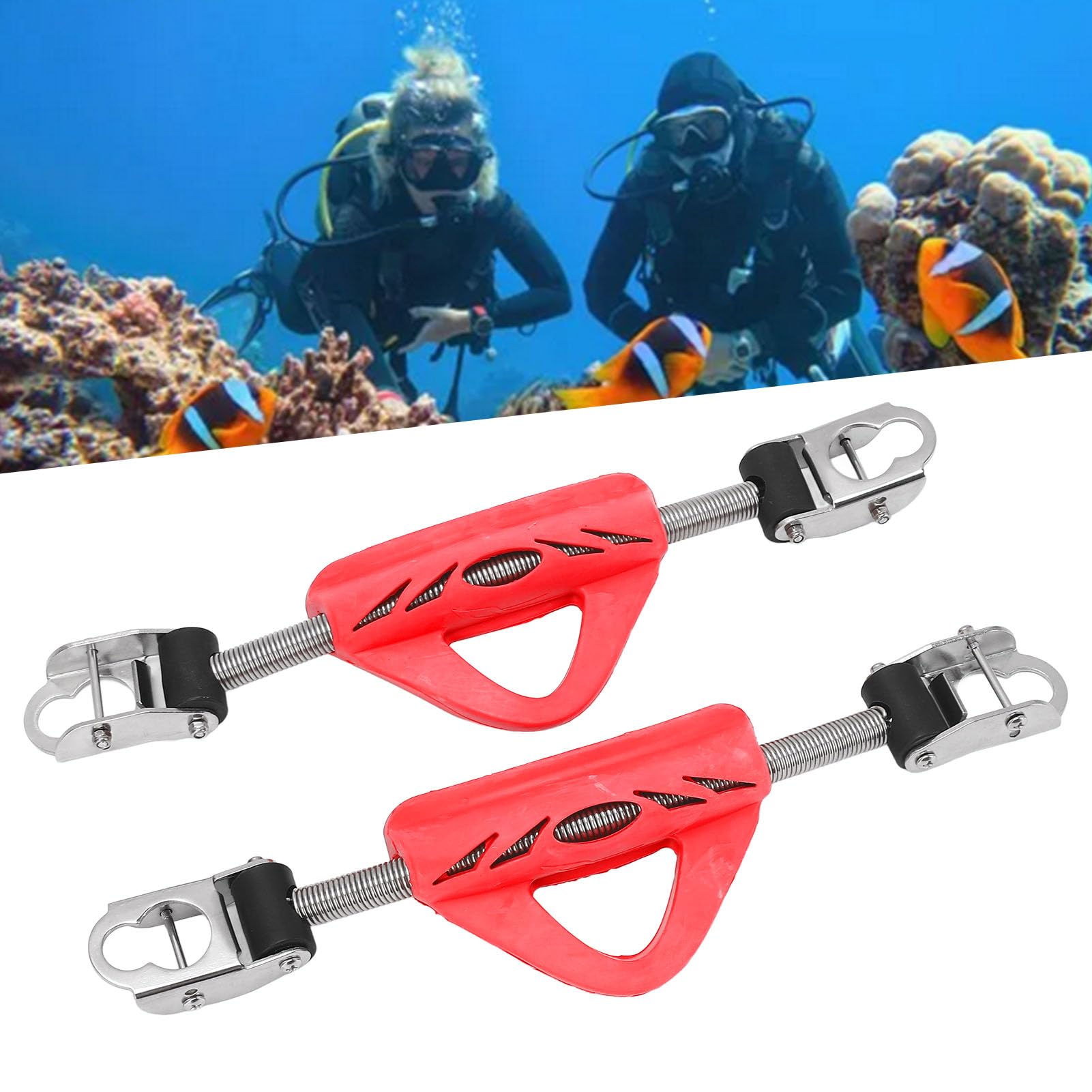 Naroote Correa de Resorte para Aleta de Buceo, Conexión Segura Eficiente para Aletas de Talón Abierto para Jet Fin y Acero Inoxidable OMS 316 de 12,2-13,4 Pulgadas