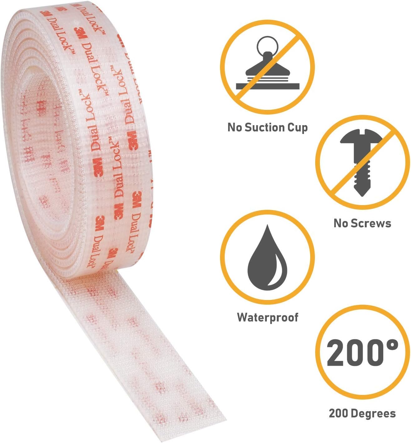 CANOPUS Dual Lock SJ3560 Extra Strong, (25.4mm x 1.8m), Transparent Reclosable Fastener, Waterproof - Image 3