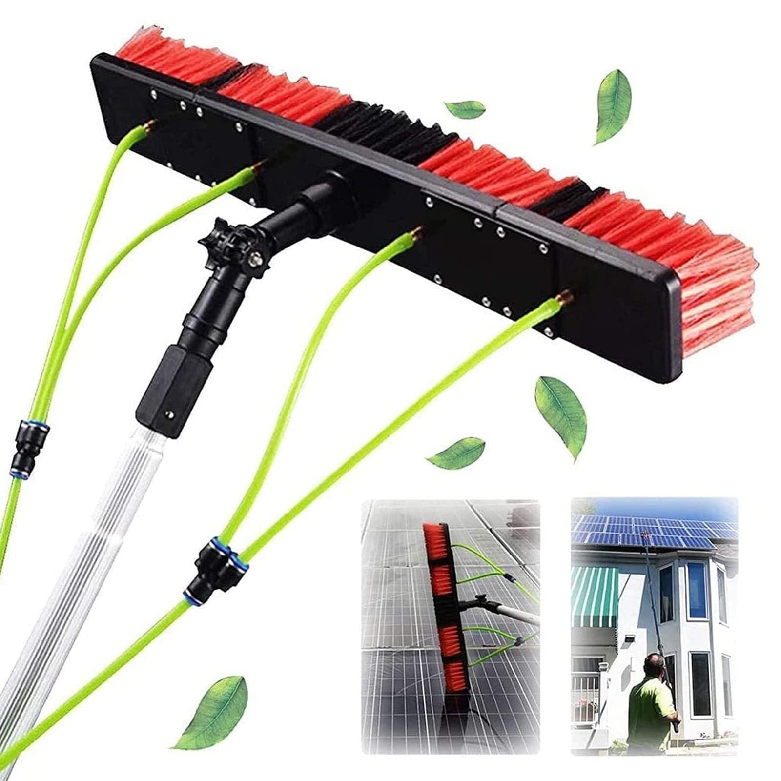 Teles - Cepillo de alimentación de agua para panel solar de ventana y techo Conserva, kit de limpieza extensible para un alcance sin esfuerzo y brillo sin rayas