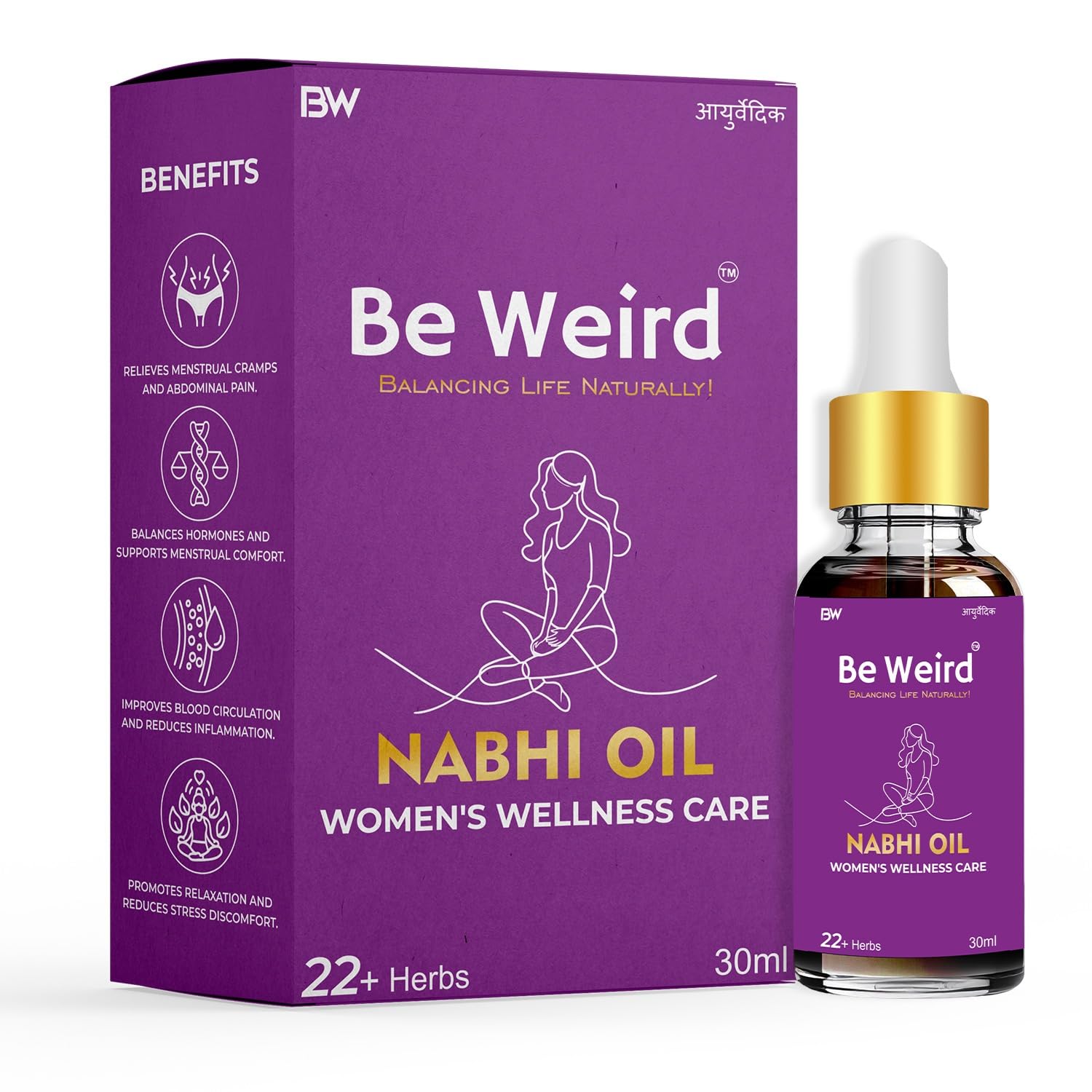 Be Weird Women's Wellness Care Nabhi Oil| For Period Cramps & Abdominal Discomfort | With Herbal Ingredients | 30 ml-image-20