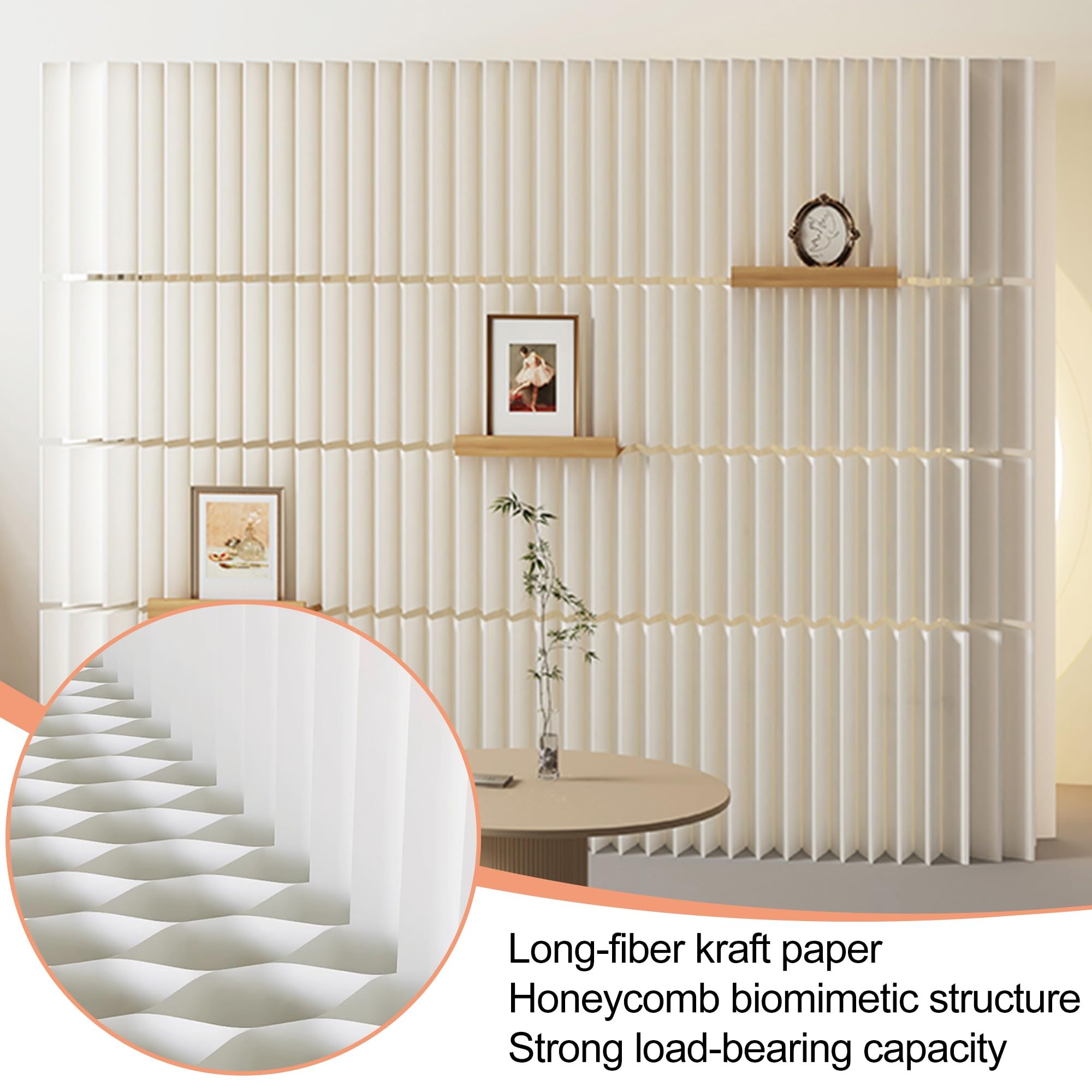 Divisorio pieghevole con ripiano portaoggetti, divisorio espandibile per casa e ufficio, design moderno leggero per negozi ed esposizioni