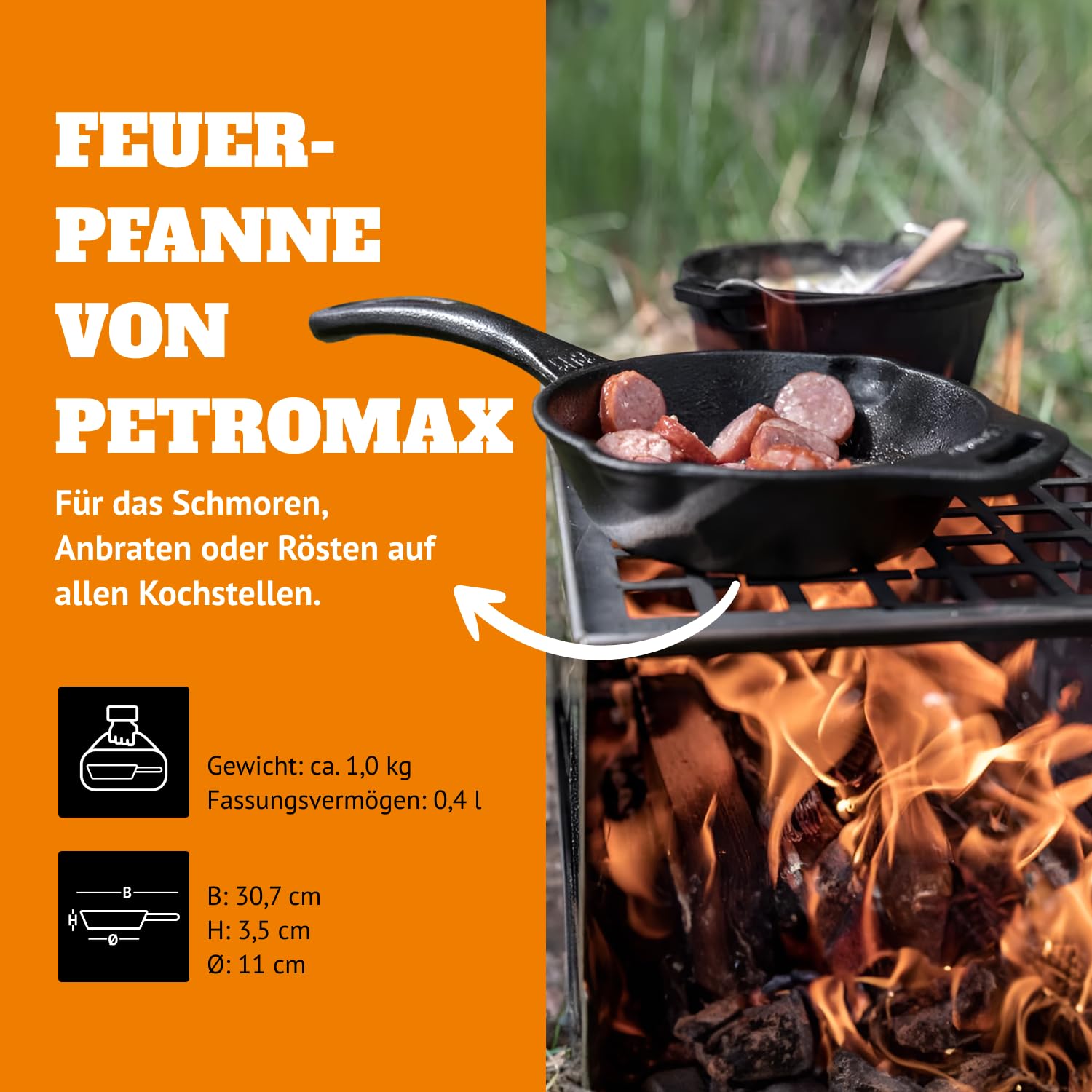Petromax Gietijzeren Skillet FP20-t pan 20 cm