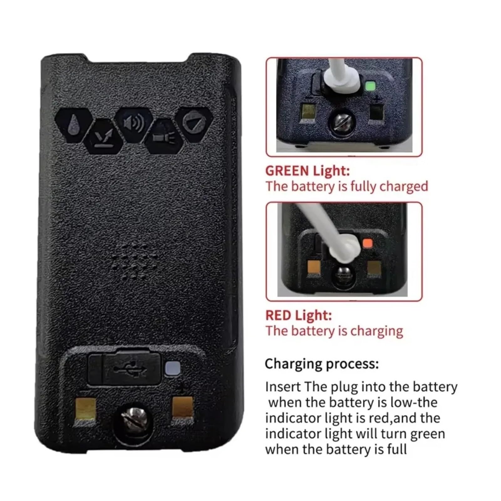 UV-S22 For UV68 Pro UV-68 98 S22 Radio Bidirezionale | Batteria di riserva di ricambio for radio esterna, sostituzione della batteria della radio bidirezionale(2 Battery 2 Line)