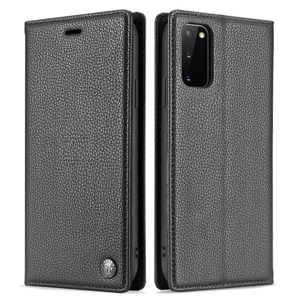L-FADNUT for Samsung A21S Wallet Flip Case with Card Holder Slots Magnetic Stand Shockproof Leather Phone Case for Samsung Galaxy A21S Black