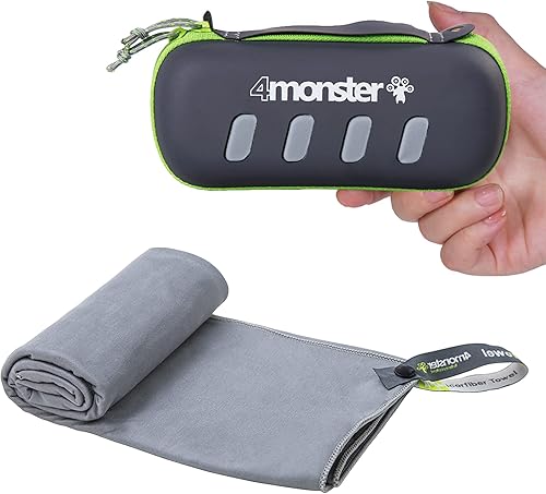 4Monster Toalla de camping súper absorbente, toalla de microfibra de secado rápido, ultra compacta y suave, toalla de viaje ligera para mochileros,