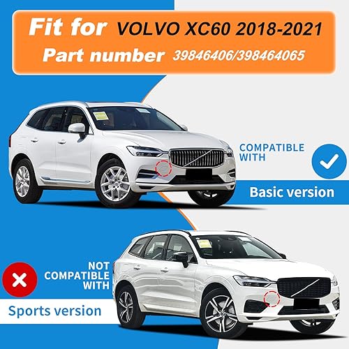 Miniatura 3 de Cubierta de gancho de remolque para parachoques delantero, tapa de ojo de remolque para VOLVO XC60 2018 2019 2020 2021 39846406 398464065 31425165