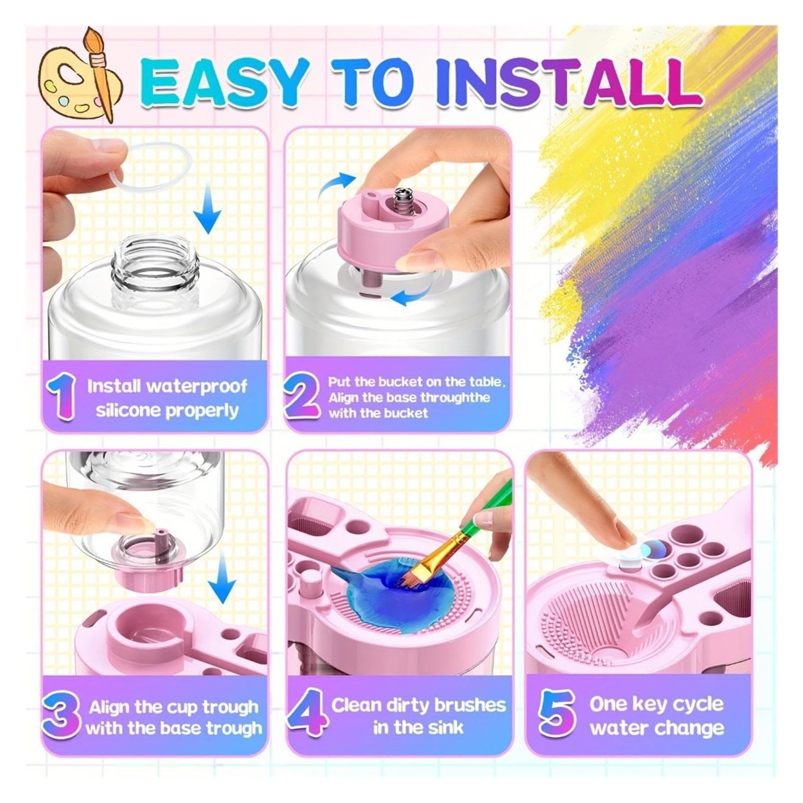 Vaso Para Limpiar Pinceles Limpiador de pinceles con paleta