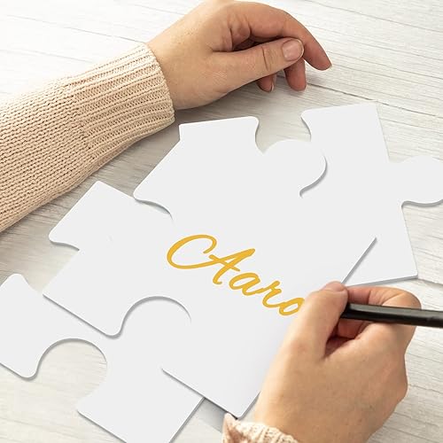 Miniatura 6 de Junkin Rompecabezas de 100 piezas grandes en blanco para hacer tu propio rompecabezas, kit de rompecabezas de papel para decoración de aula, tablón