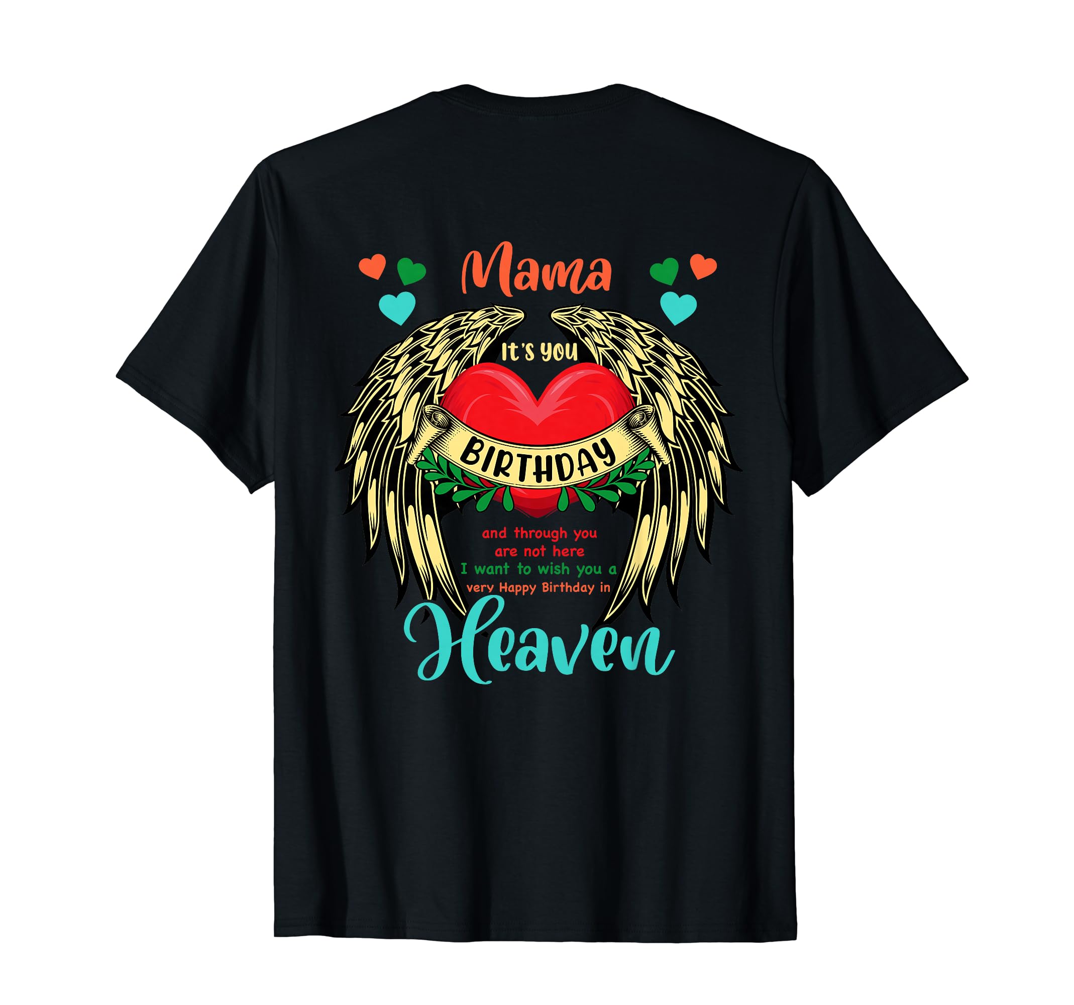 Auntie Happy Birthday to Angel in Heaven Heart Wing Memorial T-Shirt