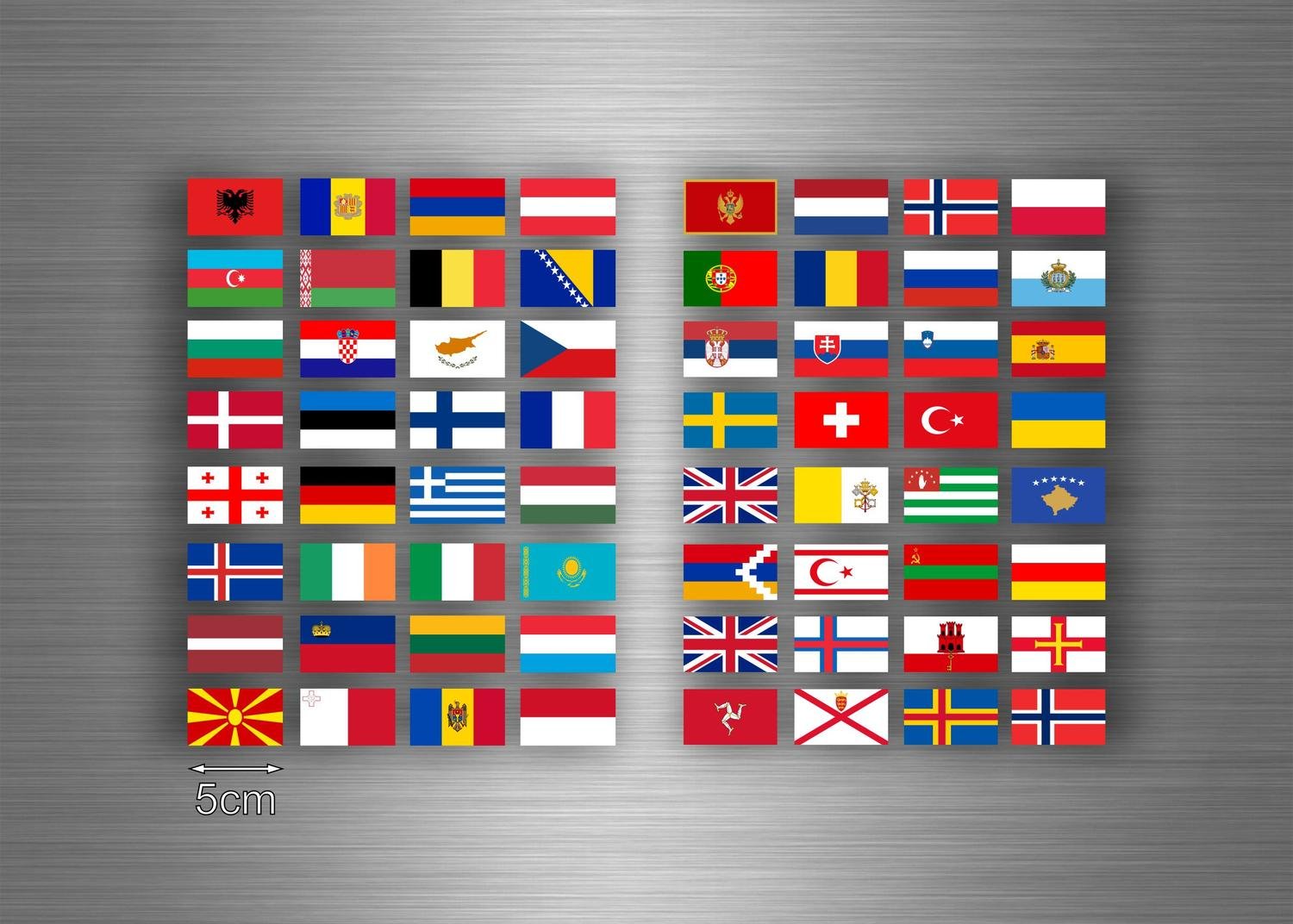 Akachafactory Sticker Sheet European Flag Country Storage Stamp Filing