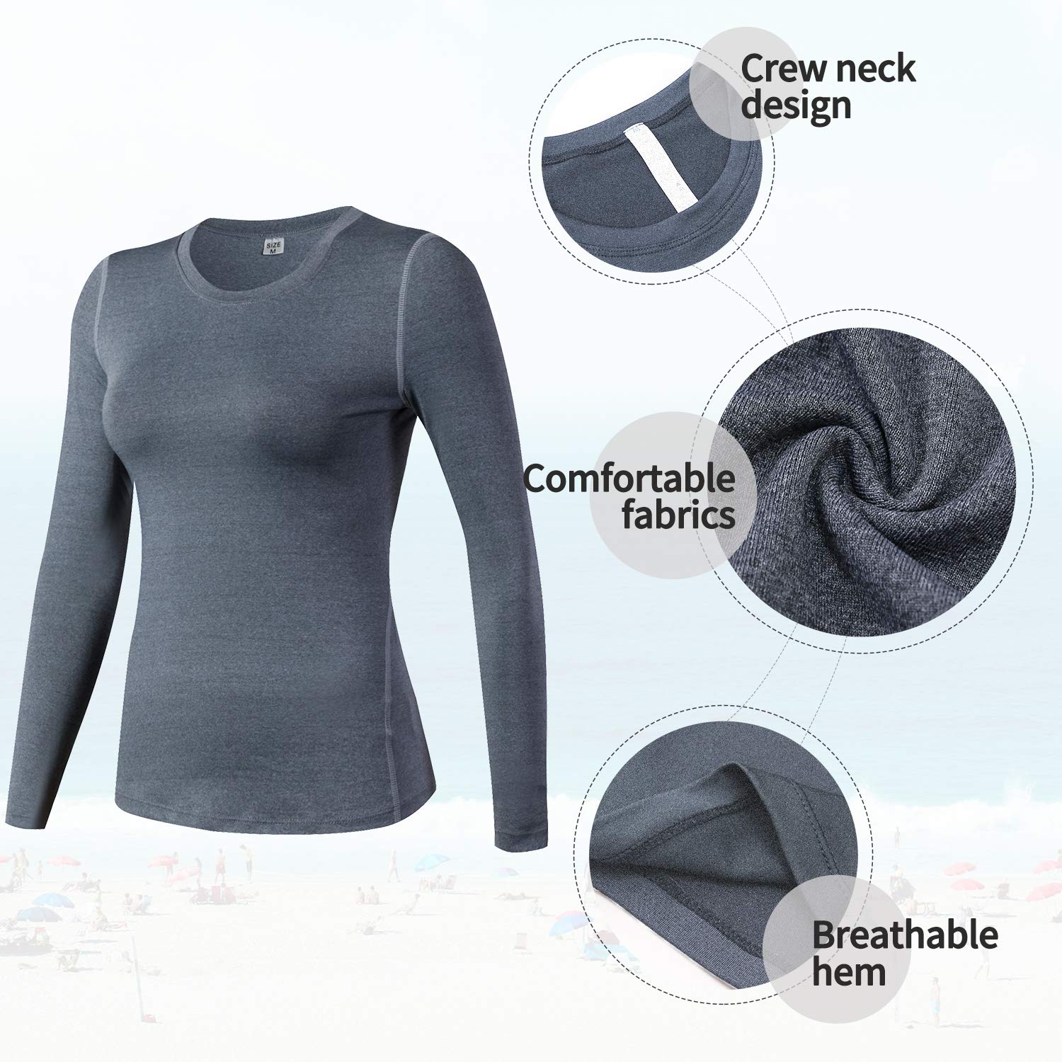 SANANG Shirt a Manches Longues Gymnase de Yoga pour Femmes