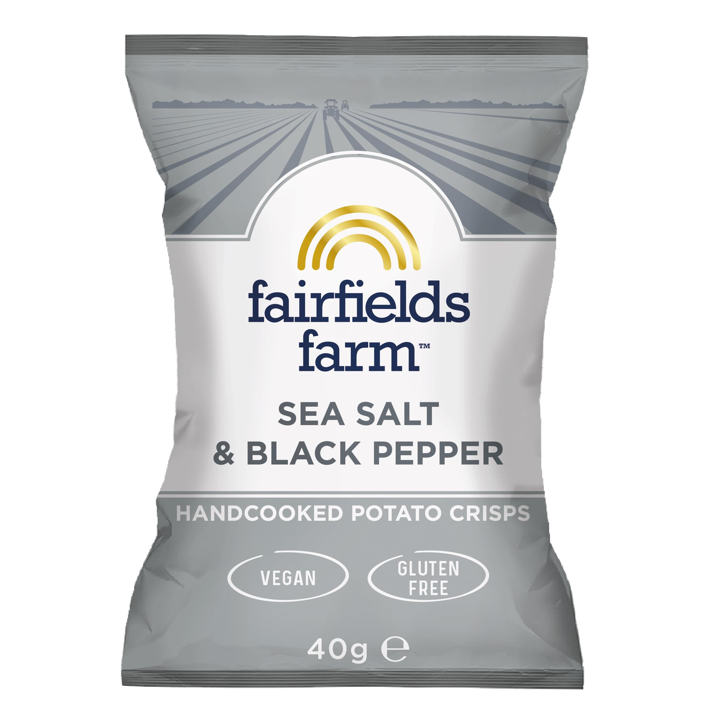 Fairfields Farm Crisps – Sea Salt & Black Pepper Cooked Potato Crisps 40g | Pack of 20
