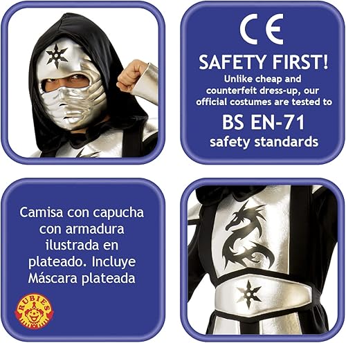 Miniatura 2 de Disfraz de Ninja de dragón plateado