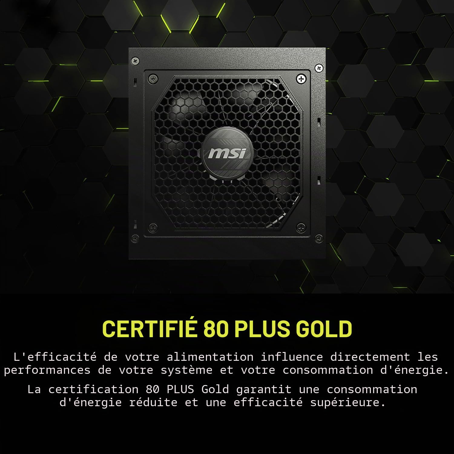 MSI MAG Bloc d'alimentation 850 W 80 Plus Gold - ATX 3.0 PCIe 5.0 Ready - 12VHPWR [MAG A850GL PCIE5]