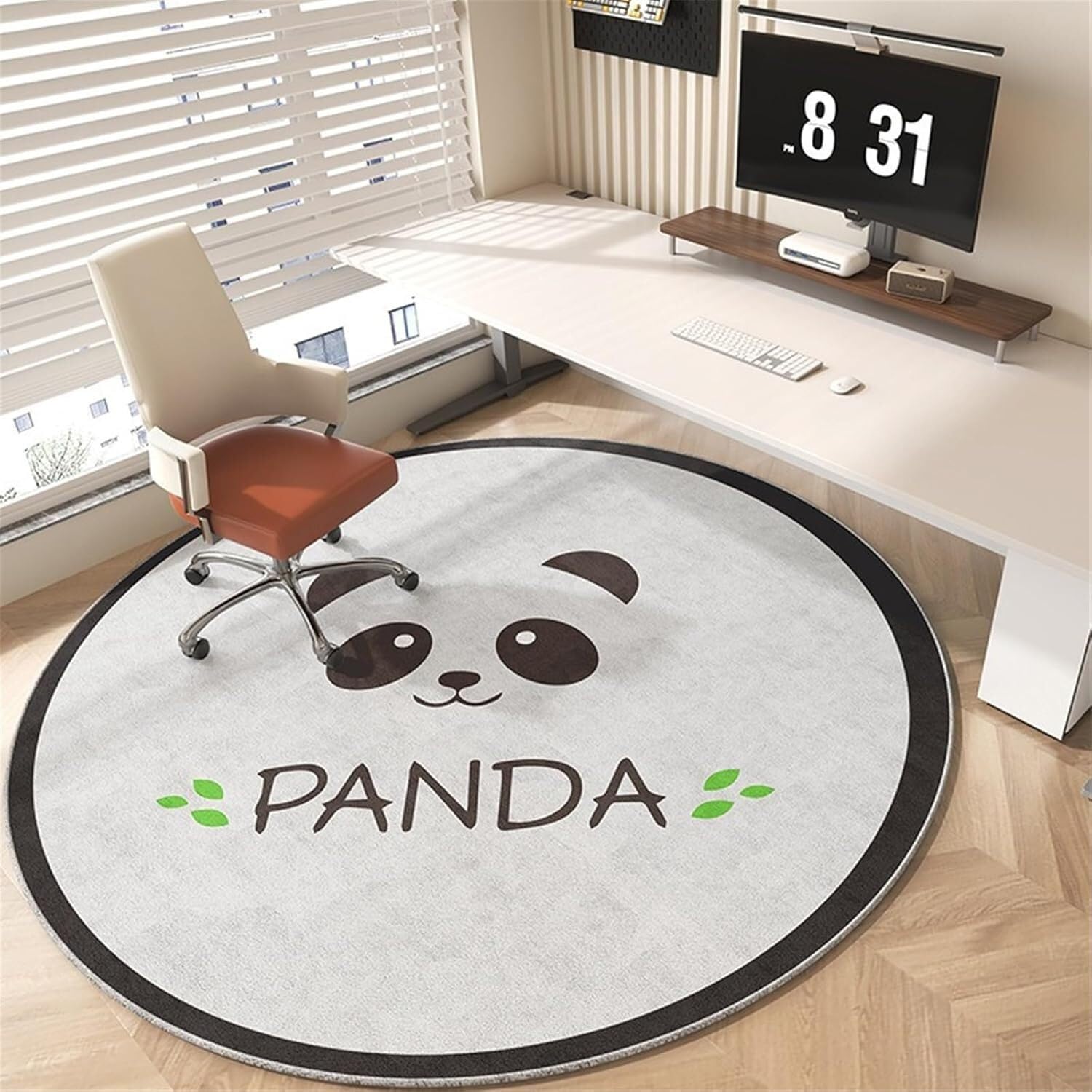 Tapis de sol rond panda 120cm pour protéger bébé du carrelage froid