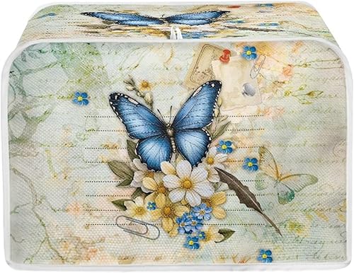 Miniatura 16 de Talayituse Cubierta para tostadora con estampado de flores de gato, ranura ancha de 2 rebanadas, ligera, protección contra el polvo, lavable, Flor