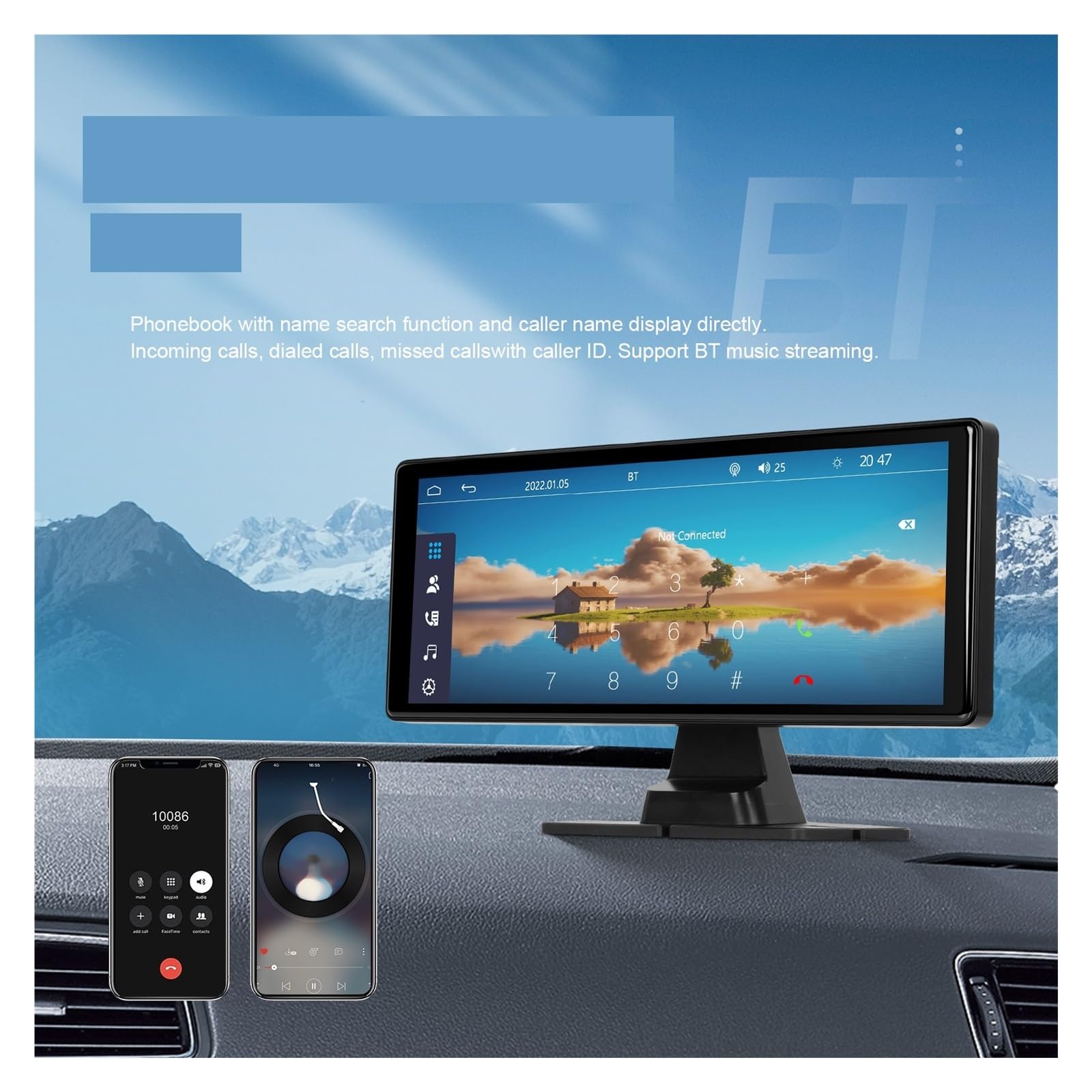 Amazon.co.jp: 10.26インチ ダッシュカム フロントカメラ付き