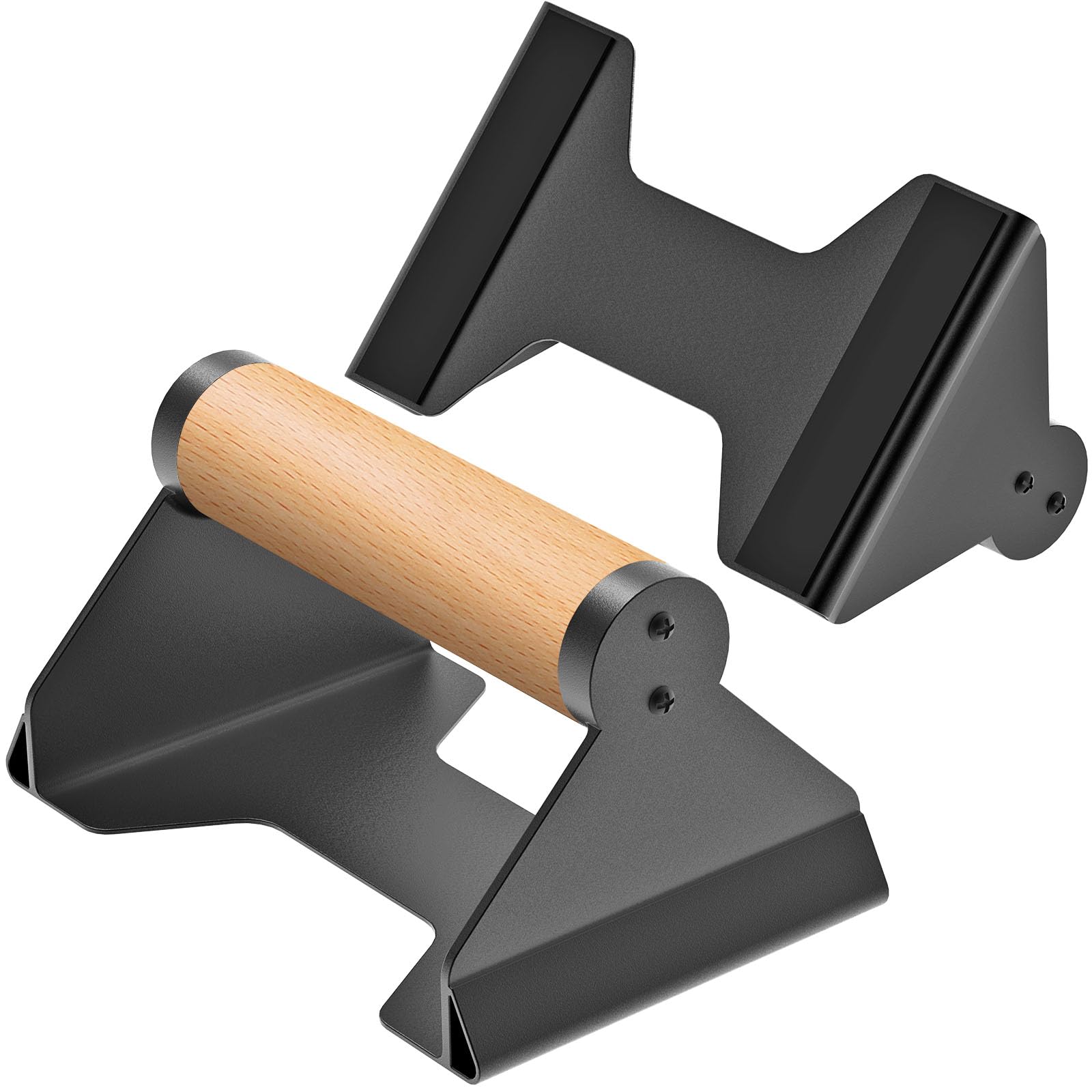 Kipika Push Up Bars, Pushup Stands, Ergonomic Wooden Handles, Anti-slip Rubber Base Pads, Parallettes Bars for Strength Training Equipment & Calisthenics, Perfect for Floor Workout Exercise (Wood)