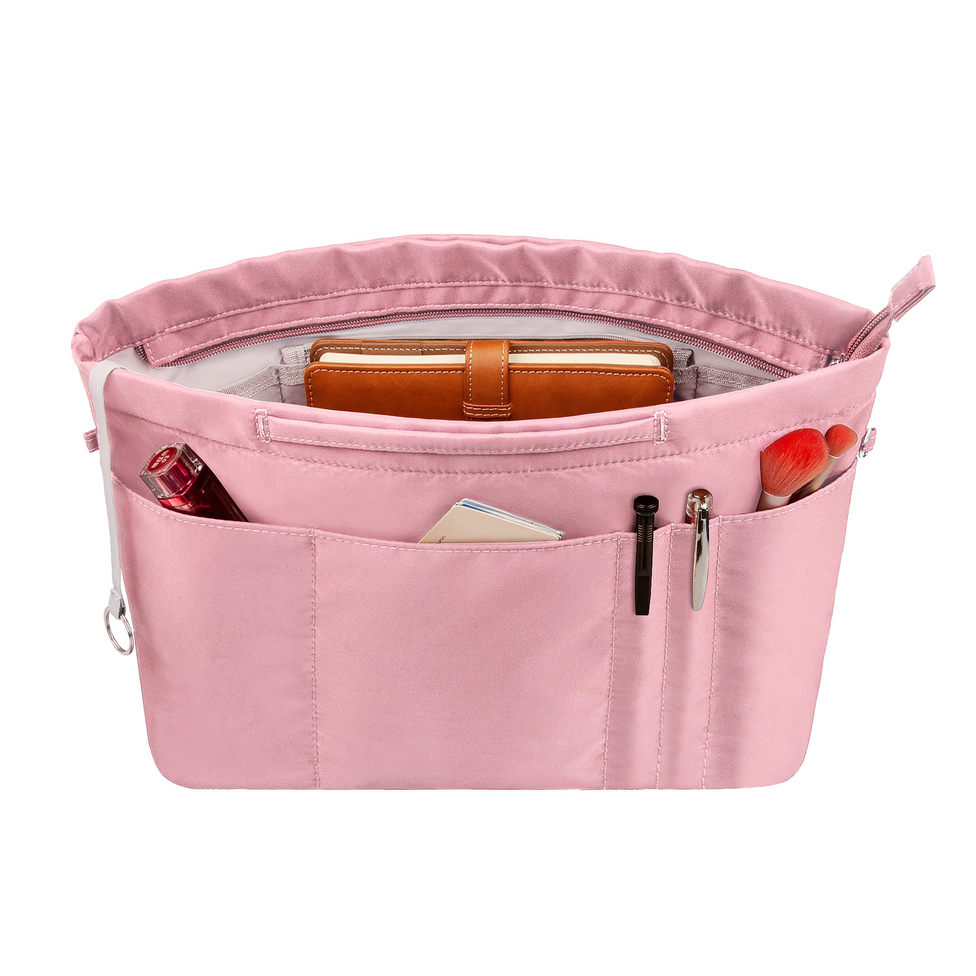 Photo 1 of Vercord Purse Insert Organizers for Tote Handbag Bag in Bag with Zipper Liner Bag Organizer for Women 14 pockets