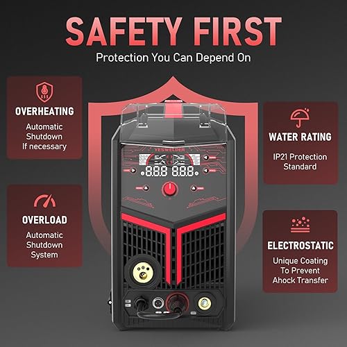 Miniatura 7 de YESWELDER 200Amp Soldador de Aluminio MIG YWM-200, Máquina de Soldadura MIG Multi Proceso TIG Lift Stick Flux Cord de 110220V de Doble Voltaje,