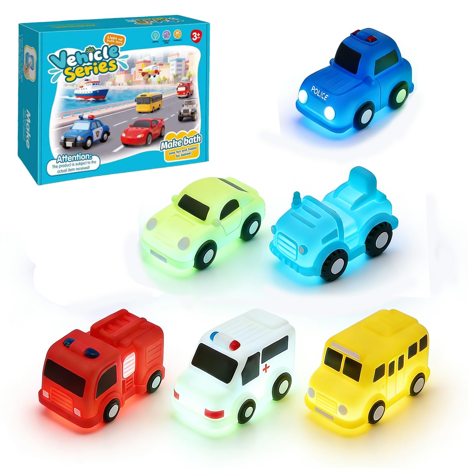 Juguetes Niños 1 Año, Auto LED Juguetes Bañera Niños, Juguetes de Baño para Bebés a Partir de 1 a 5 Años, Juguete Bañera Niños y Niñas para 1 2 3 Año