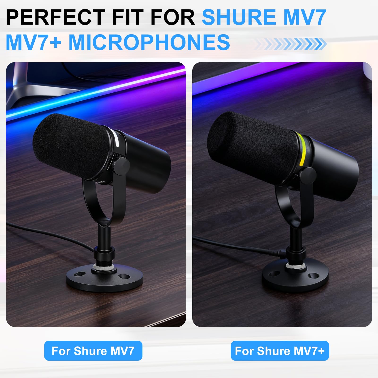 Amazon.com: YIBEICO Desktop Microphone Stand for Shure MV7/MV7+