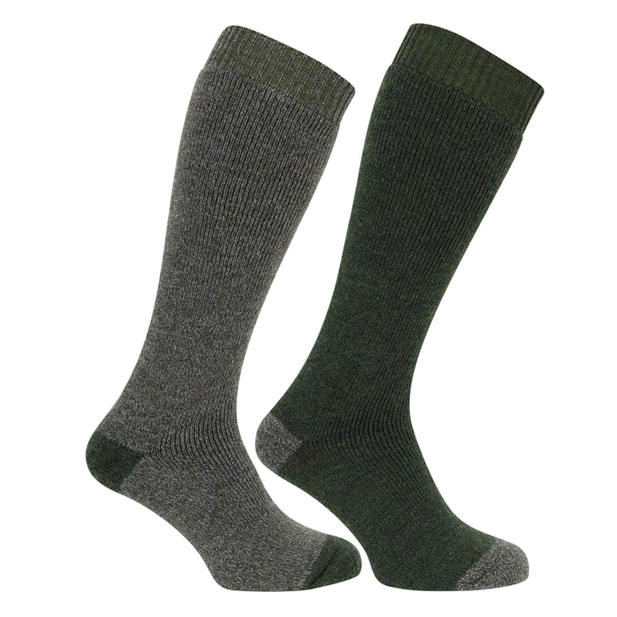 Hoggs of Fife 1903 Country Long Socks (Twin Pack) - Tweed/Loden Small Small
