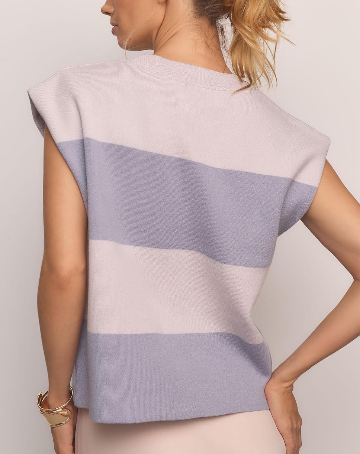 LifeShe Women's Sleeveless Sweater Vest Casual Crew Neck Cap Sleeve Knit Pullover Tank Tops 2024 Fall Clothes - Image 2