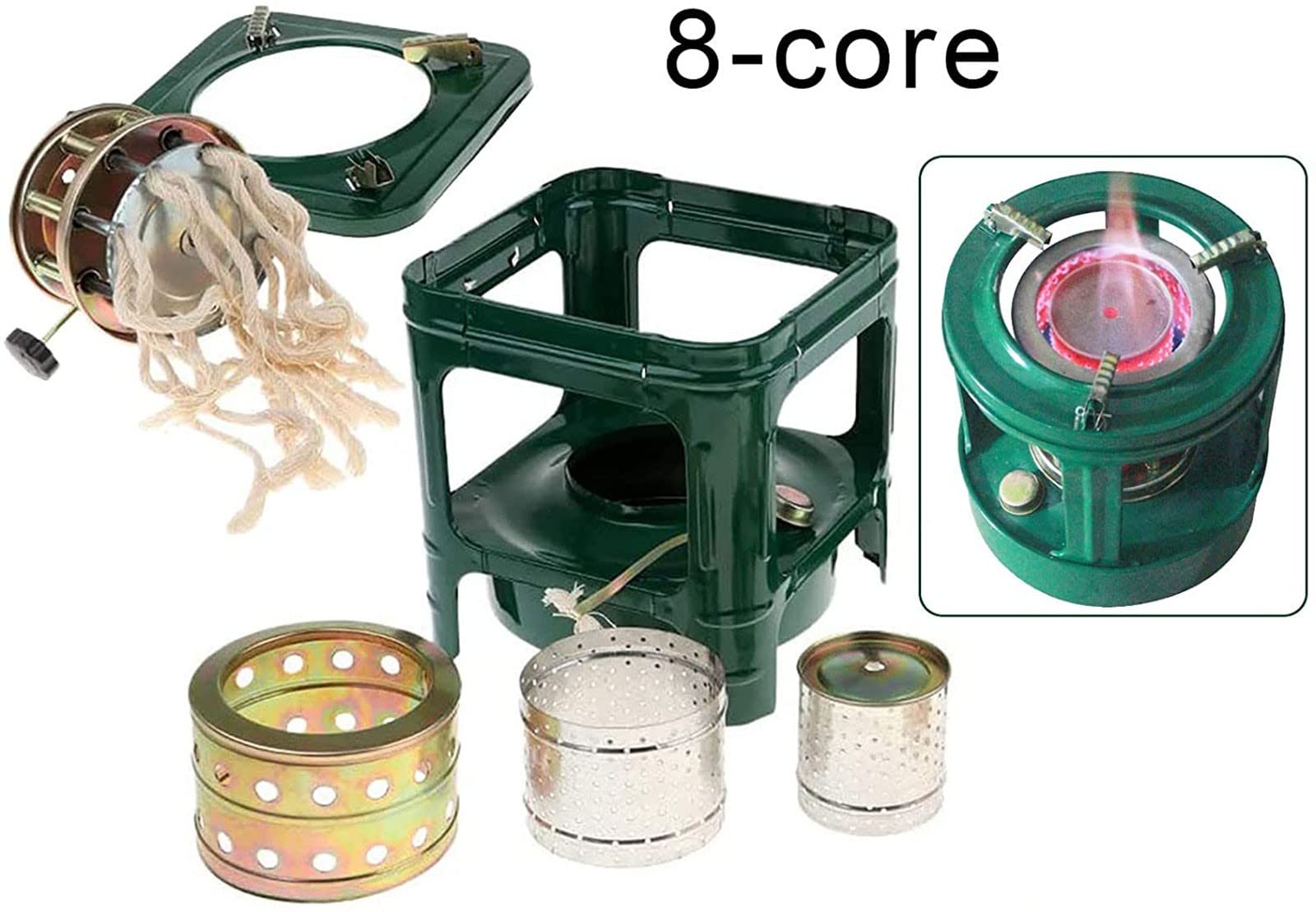Réchaud à kérosène, réchaud de camping léger pour la randonnée, le barbecue et la pêche sur glace – Solution de chauffage portable pour camping en plein air