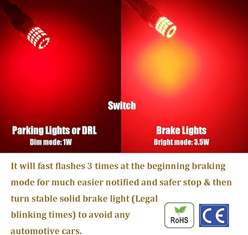 Miniatura 3 de iBrightstar Luces de freno intermitentes estroboscópicas intermitentes de 9-30 V 3157 3057 3156 3056 bombillas LED de repuesto para luces de freno