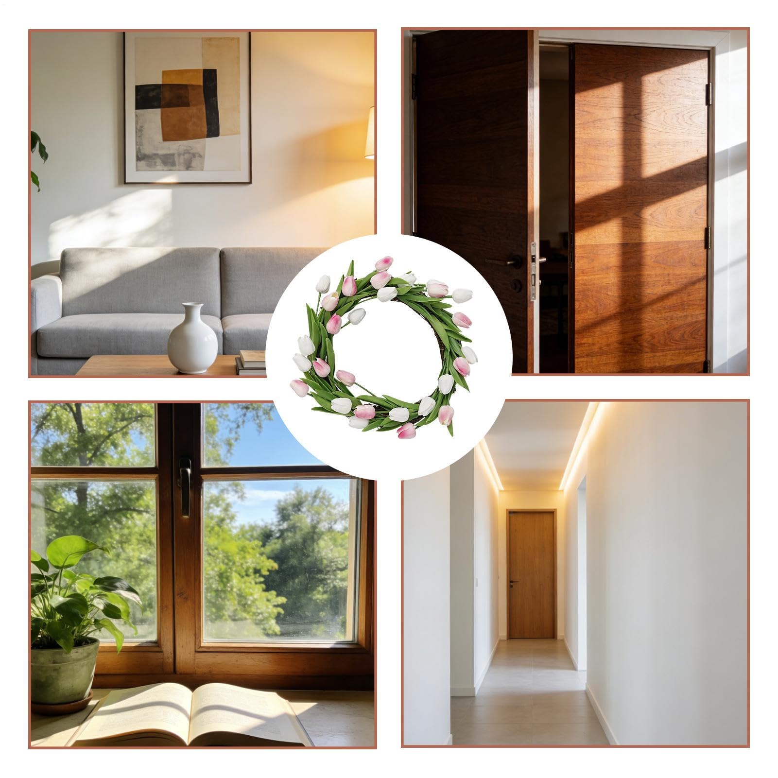 Ghirlanda primaverile – decorazione da parete rustica verde | ghirlande primaverili per la porta di casa | per casa colonica, appartamento, ristorante, interni ed esterni, giardino, cortile, festa di