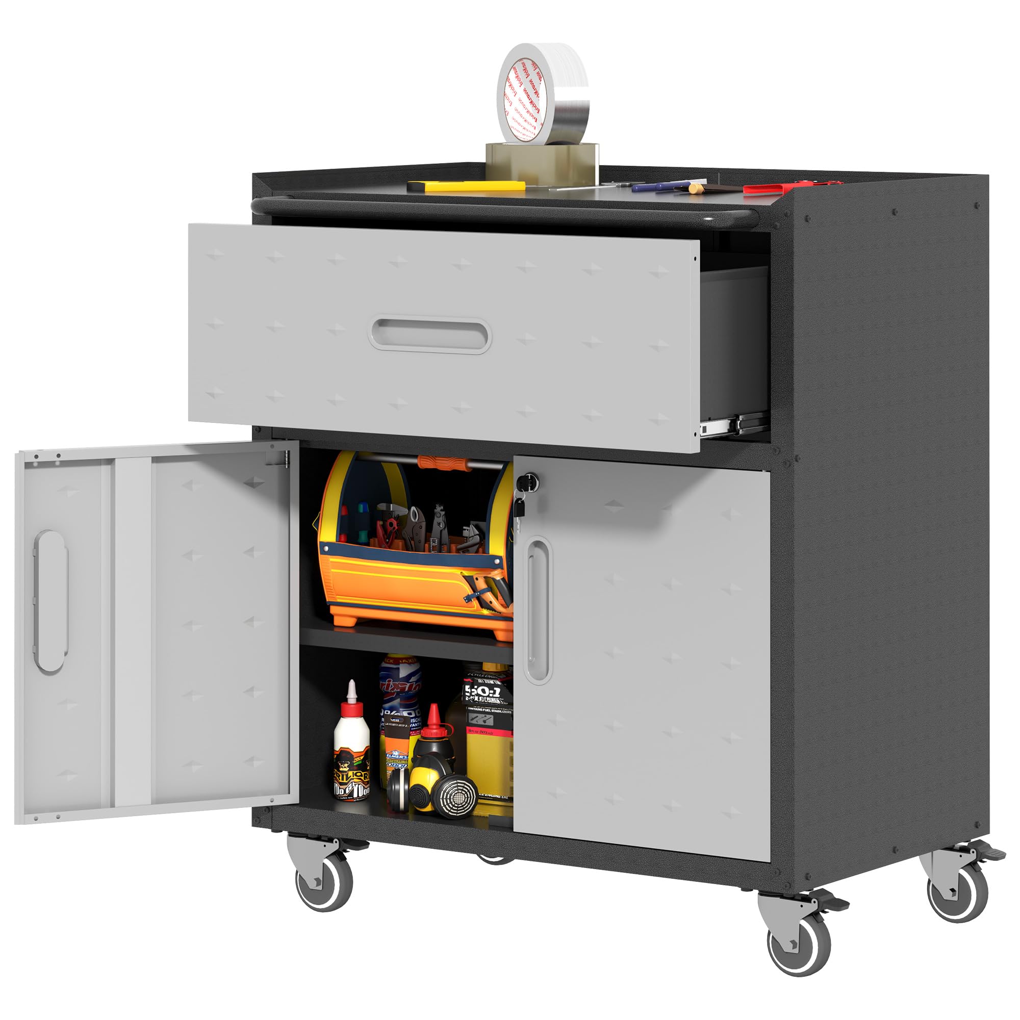 Metal Storage Cabinet for Garage, Tool Cabinet, Utility Cabinet