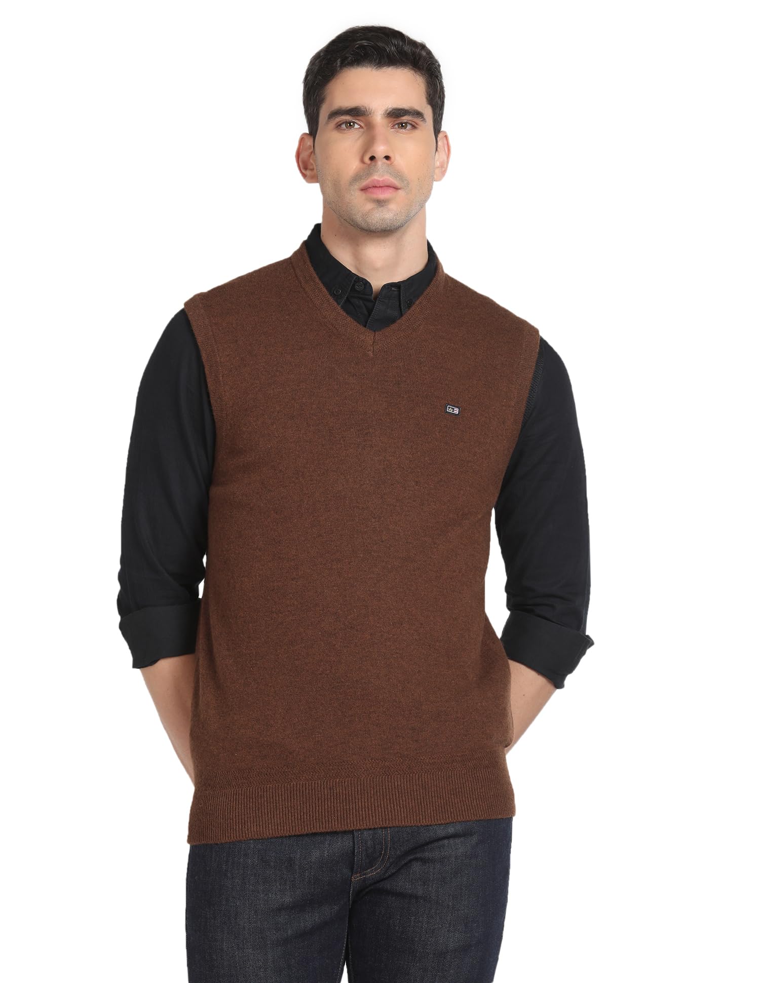 arrow Men's Wool Casual V-Neck Sweater-picture-29