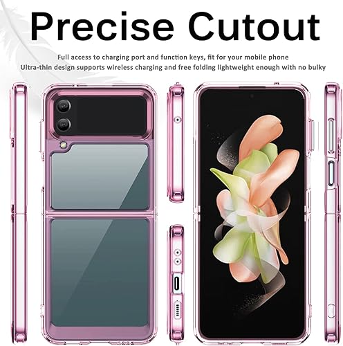 Miniatura 6 de Miimall Funda compatible con Samsung Galaxy Z Flip 4 2022, carcasa plegable ultrafina y gratuita, parte trasera transparente de policarbonato duro