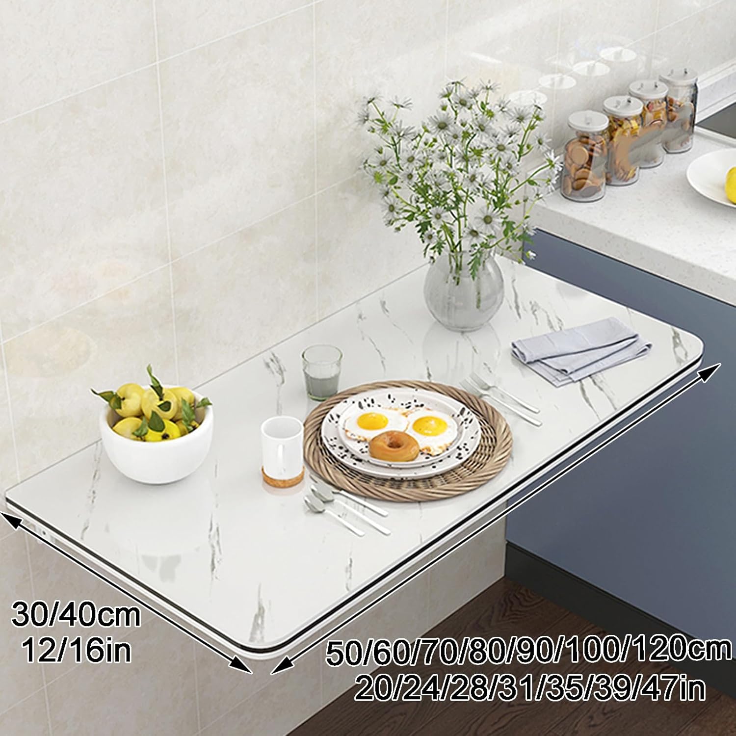 壁掛け折りたたみテーブル フローティングデスク キッチン ランドリー オフィス コンピューターワークステーション用 (30 * 60