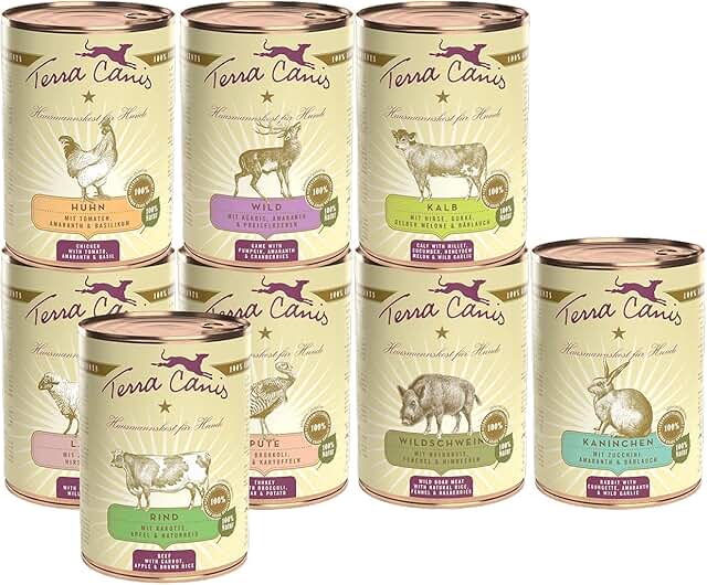 Terra Canis Classic Wet Dog Food, 8 x 400 g, Premium Wet Food for Adult Dogs of All Breeds, with Raw Materials, 100% Food Grade product image