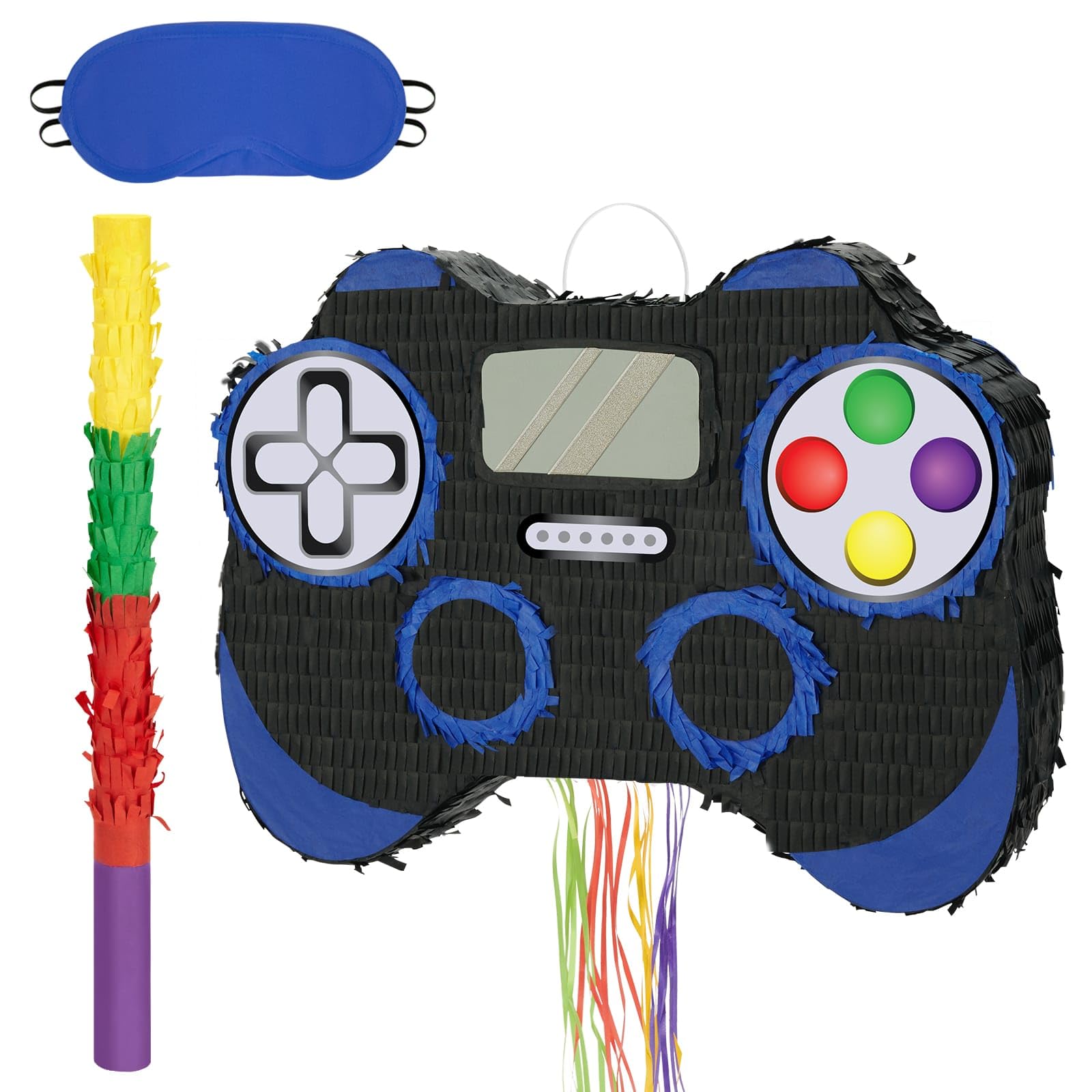WERNNSAI Gaming Pinata - Game Controller Pinata Bundle with Blindfold and Bat for Boys Kids Party Decoration Birthday Game Celebration Supplies — image 1
