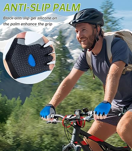 Miniatura 3 de WULI Guantes de ciclismo de medio dedo para hombres y mujeres, guantes de fitness para ciclismo, transpirabilidad, equipo de yoga antideslizante