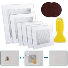 6 PCS 4/6/8 Inch Drywall Repair Kit Wall Hole Drywall Tools Aluminum Mesh Drywall Patch Kit Erase A Hole Drywall Repair with Scraper and Sandpapers