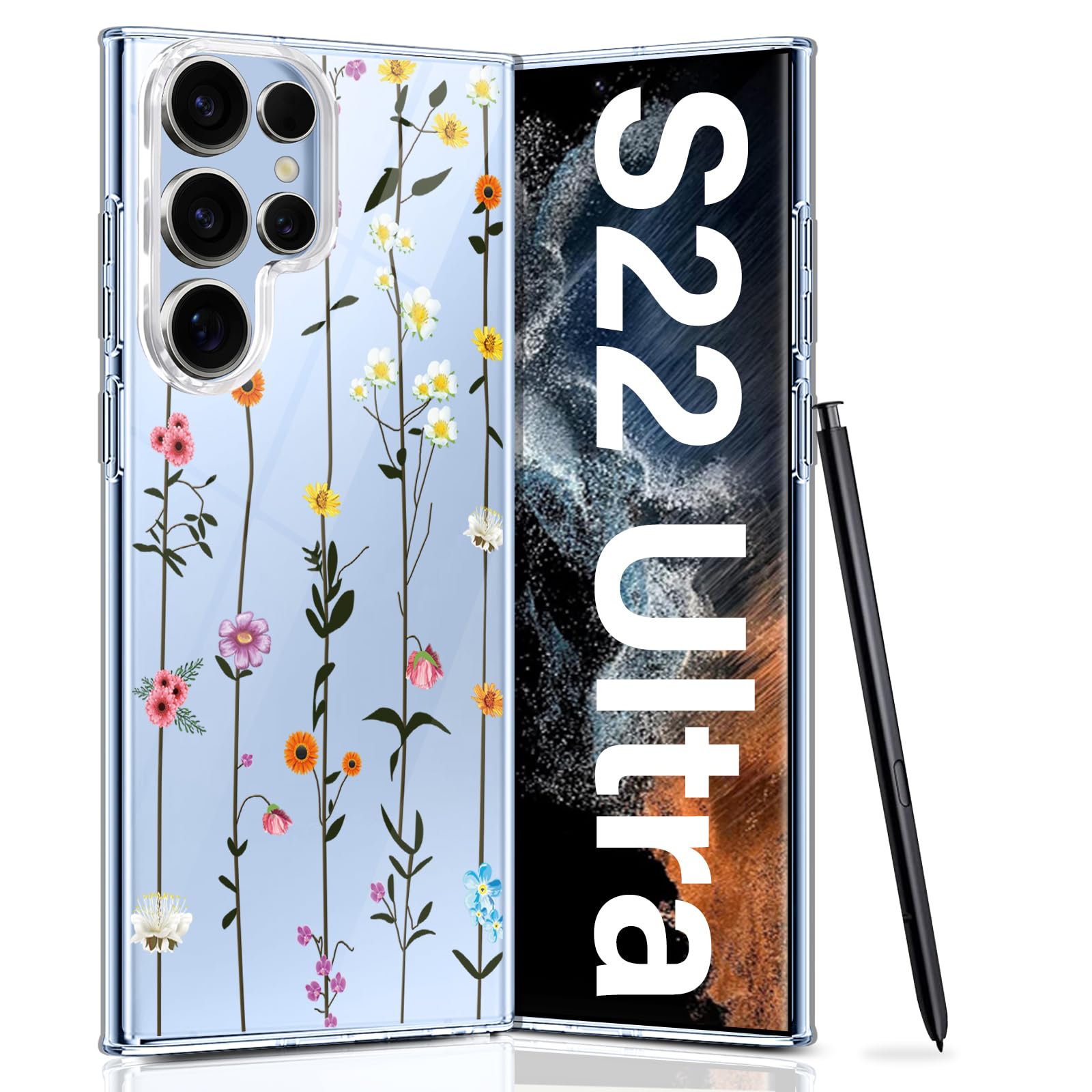 Coque Samsung S22 Ultra transparente fleurs pour éviter les rayures - 8
