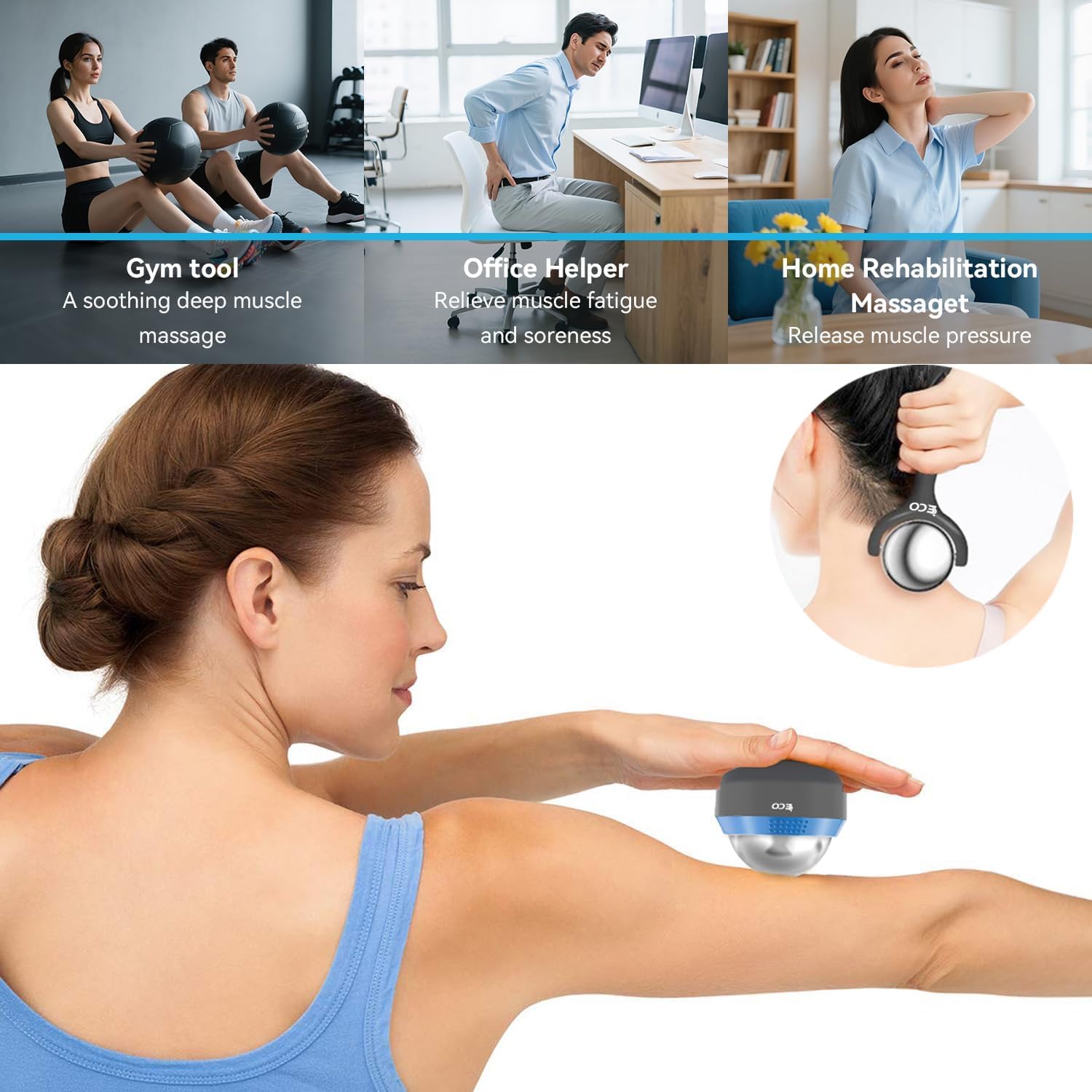 iECO Massage Ice Roller Ball Cold & Heat Therapy Plantar Fasciitis Roller